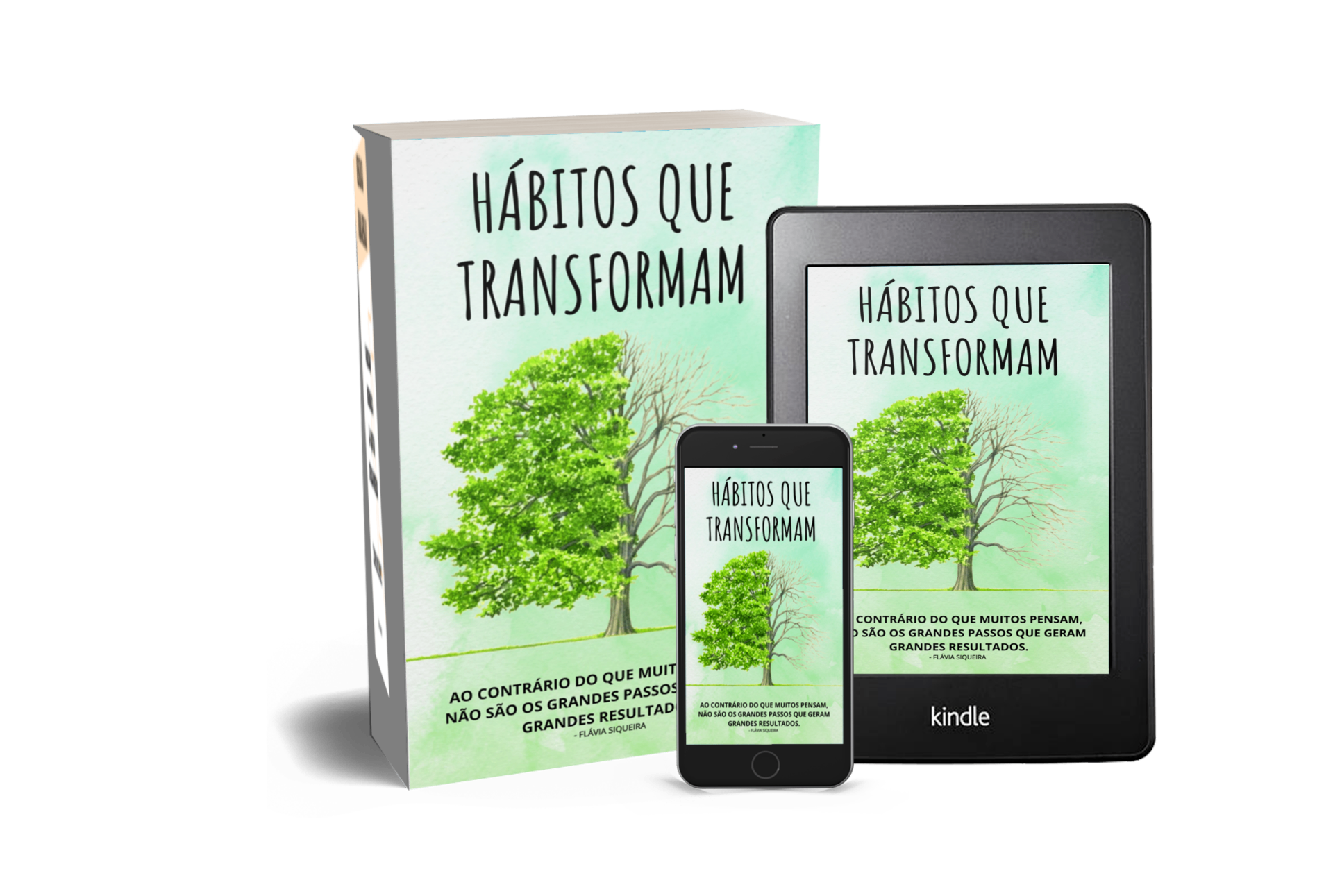 Mockup do e-book Hábitos Que Transformam em tablet e celular